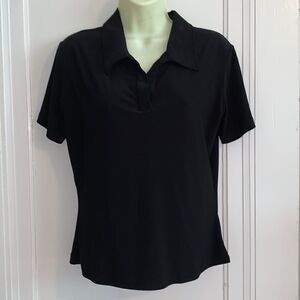 Van Tisse black‎  short sleeved polo shirt